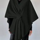 Clasi capa abrigo de lana asimetrica y holgada de diseno de moda de un solo color, para otono/invierno
