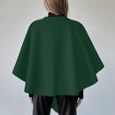 Clasi capa abrigo de lana asimetrica y holgada de diseno de moda de un solo color, para otono/invierno
