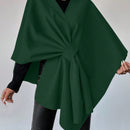 Clasi capa abrigo de lana asimetrica y holgada de diseno de moda de un solo color, para otono/invierno
