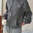 Ezwear sudadera holgada casual de cuello alto con media cremallera, estampado de la letra california, color blanco, con cordon ajustable, esponjosa y gruesa, apropiada para otono/invierno