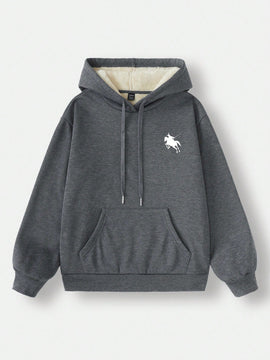 Ezwear sudadera holgada casual de cuello alto con media cremallera, estampado de la letra california, color blanco, con cordon ajustable, esponjosa y gruesa, apropiada para otono/invierno