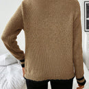 Frenchy blusa informal de mangas largas con botones delanteros y ribete de contraste para mujeres