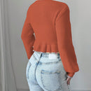 Raffinea blusa casual de manga larga con botones de unicolor, para uso diario