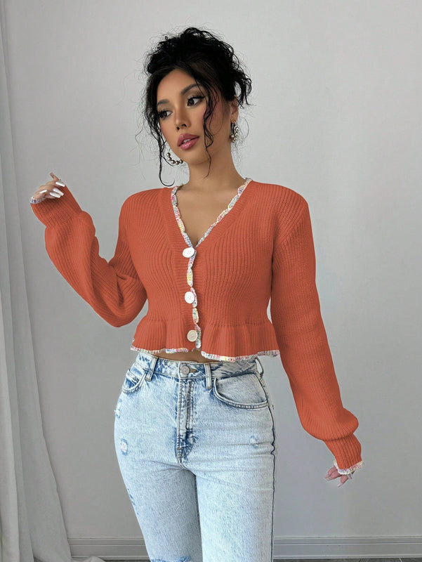 Raffinea blusa casual de manga larga con botones de unicolor, para uso diario