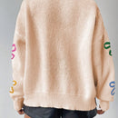 Frenchy cardigan casual de mujer con bloqueo de color y estampado floral, para otono/invierno