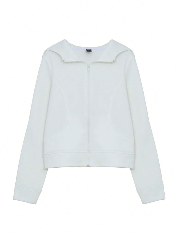 Dazy sudadera con capucha forrada de felpa con detalle de costura en contraste, de ajuste casual