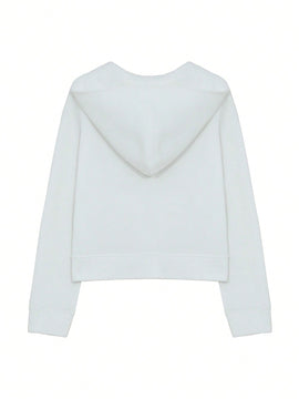 Dazy sudadera con capucha forrada de felpa con detalle de costura en contraste, de ajuste casual