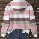Lune sudadera con capucha de estampado floral vintage todo sobre en estilo minimalista casual, adecuada para otono/invierno