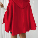 Prive poncho de abrigo con capucha y cuello de piel, de unicolor, de uso casual diario, para otono/invierno