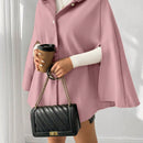 Prive poncho de abrigo con capucha y cuello de piel, de unicolor, de uso casual diario, para otono/invierno
