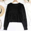Lune cardigan informal de manga larga de un solo pecho con cuello en v de unicolor para mujeres