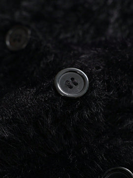 Lune cardigan informal de manga larga de un solo pecho con cuello en v de unicolor para mujeres