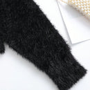 Lune cardigan informal de manga larga de un solo pecho con cuello en v de unicolor para mujeres
