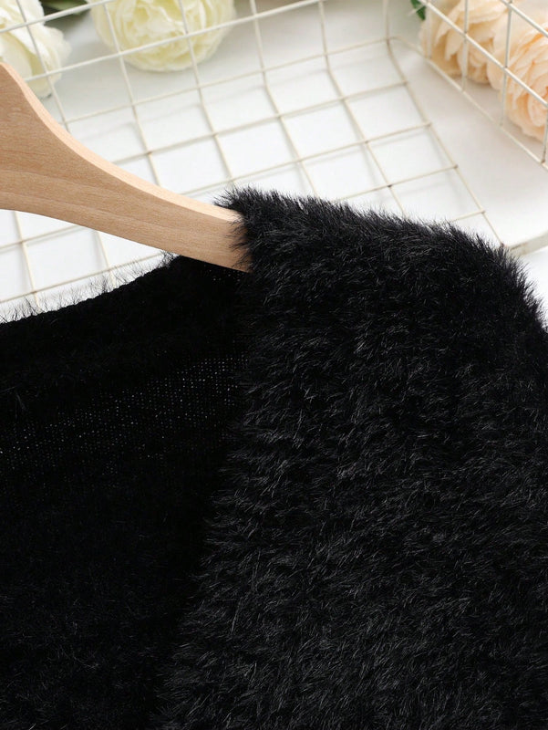 Lune cardigan informal de manga larga de un solo pecho con cuello en v de unicolor para mujeres