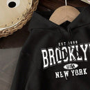 Attitoon sudadera holgada de capucha con estampado grafico de nueva york brooklyn, de ajuste suelto y gruesa, adecuada para otono/invierno, de estilo casual y sencillo para mujer