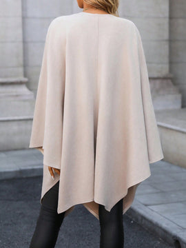 Clasi 1 pieza chaqueta regular con solapa de hebilla de unicolor casual de uso diario para mujer, adecuada para primavera, otono e invierno