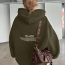 Dazy sudadera larga con capucha, holgada, con cordon y estampado de eslogan casual para mujer, otono