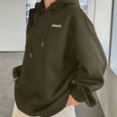 Dazy sudadera con capucha de manga larga con estampado de letras minimalista, uso diario informal