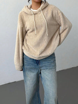 Ezwear sudadera holgada con grafico impreso "cute but psycho" de estilo minimalista casual, apta para otono e invierno