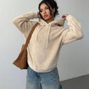 Ezwear sudadera holgada con grafico impreso "cute but psycho" de estilo minimalista casual, apta para otono e invierno