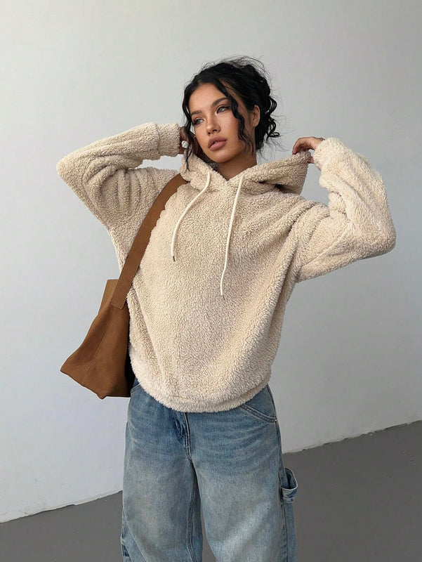 Ezwear sudadera holgada con grafico impreso "cute but psycho" de estilo minimalista casual, apta para otono e invierno