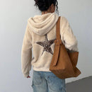 Ezwear sudadera holgada con grafico impreso "cute but psycho" de estilo minimalista casual, apta para otono e invierno
