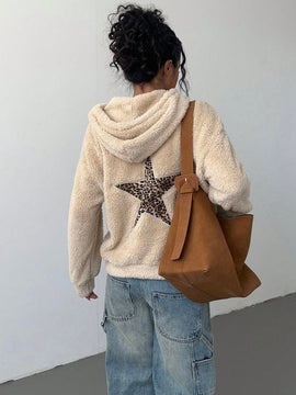 Ezwear sudadera holgada con grafico impreso "cute but psycho" de estilo minimalista casual, apta para otono e invierno