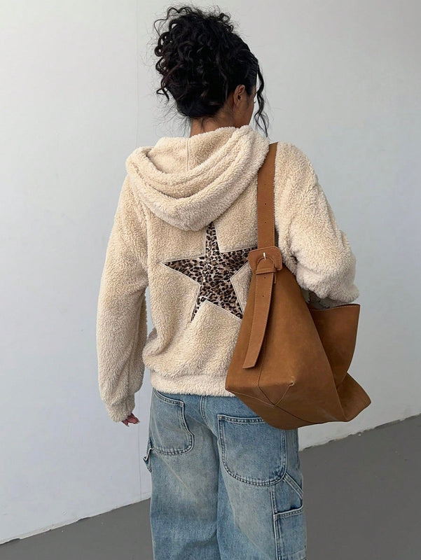 Ezwear sudadera holgada con grafico impreso "cute but psycho" de estilo minimalista casual, apta para otono e invierno