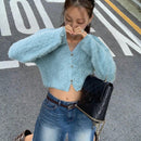 Essnce nuevo cardigan holgado con cuello en v de mujer, informal, oversize, de manga de murcielago y falso pelo