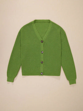 Bizwear cardigan verde tejido, forrado de polar, manga larga, abierto por delante, conjunto de fiesta navidena para mujer, ropa de oficina para otono/invierno