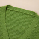 Bizwear cardigan verde tejido, forrado de polar, manga larga, abierto por delante, conjunto de fiesta navidena para mujer, ropa de oficina para otono/invierno