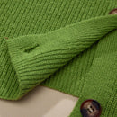 Bizwear cardigan verde tejido, forrado de polar, manga larga, abierto por delante, conjunto de fiesta navidena para mujer, ropa de oficina para otono/invierno