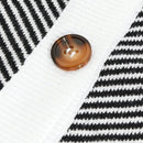Bizwear cardigan de punto a color blanco y negro con forro de felpa, sudadera con capucha de manga larga, adecuado para uso de oficina, otono/invierno, accion de gracias