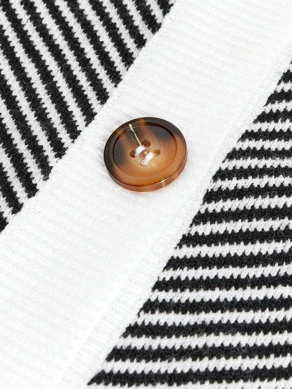 Bizwear cardigan de punto a color blanco y negro con forro de felpa, sudadera con capucha de manga larga, adecuado para uso de oficina, otono/invierno, accion de gracias