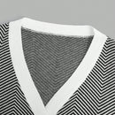 Bizwear cardigan de punto a color blanco y negro con forro de felpa, sudadera con capucha de manga larga, adecuado para uso de oficina, otono/invierno, accion de gracias