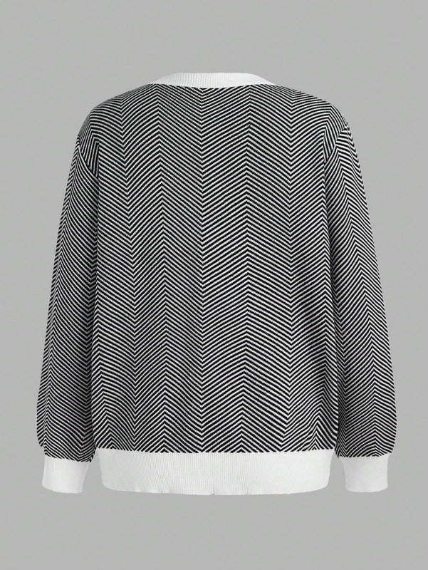 Bizwear cardigan de punto a color blanco y negro con forro de felpa, sudadera con capucha de manga larga, adecuado para uso de oficina, otono/invierno, accion de gracias