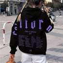 Essnce sudadera con capucha de ajuste holgado y cordon, con estampado de lema, para mujer, para otono/invierno