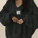 Ezwear sudadera con capucha casual de mujer con bordado de letras, para otono/invierno