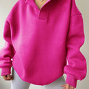 Ezwear sudadera con capucha de forro polar de unicolor informal para mujer, otono/invierno