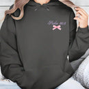 Ezwear 1 pieza sudadera con capucha de manga larga, estampado de mariposa y letras, de corte holgado y cuello redondo, adecuada para principios del otono