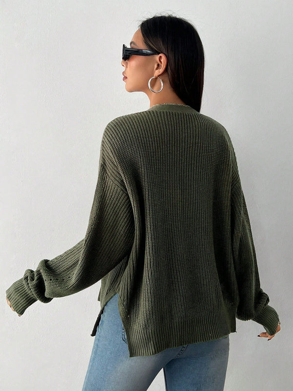 Petite cardigan de mujer de manga larga, verde retro, sueter adecuado para navidad y halloween, apropiado para otono e invierno
