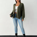 Petite cardigan de mujer de manga larga, verde retro, sueter adecuado para navidad y halloween, apropiado para otono e invierno