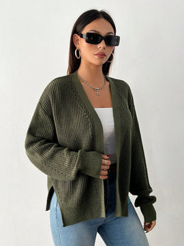 Petite cardigan de mujer de manga larga, verde retro, sueter adecuado para navidad y halloween, apropiado para otono e invierno