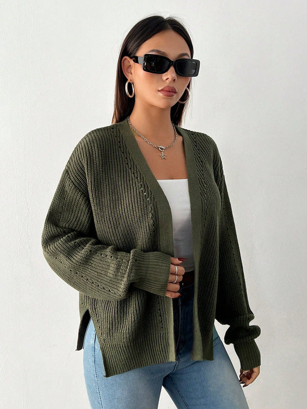 Petite cardigan de mujer de manga larga, verde retro, sueter adecuado para navidad y halloween, apropiado para otono e invierno