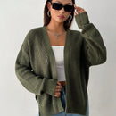 Petite cardigan de mujer de manga larga, verde retro, sueter adecuado para navidad y halloween, apropiado para otono e invierno