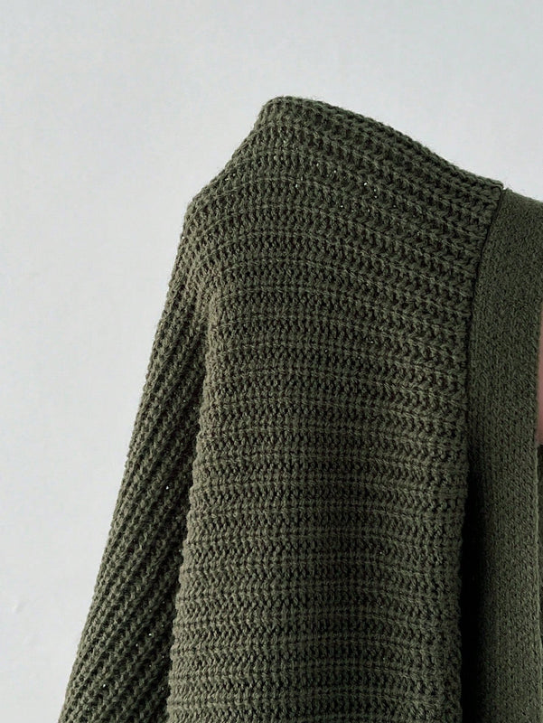 Petite cardigan de mujer de manga larga, verde retro, sueter adecuado para navidad y halloween, apropiado para otono e invierno