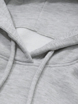 Dazy sudadera con capucha corta de unicolor informal para mujer, de manga larga, para otono/invierno