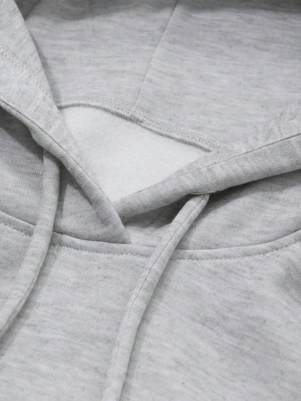 Dazy sudadera con capucha corta de unicolor informal para mujer, de manga larga, para otono/invierno
