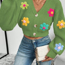 Essnce cardigan informal de mujer con botones delanteros y estampado de flores, apropiado para el uso diario en otono/invierno