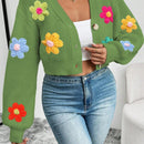 Essnce cardigan informal de mujer con botones delanteros y estampado de flores, apropiado para el uso diario en otono/invierno